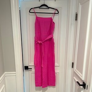 J Crew Fuchsia Linen Jumpsuit